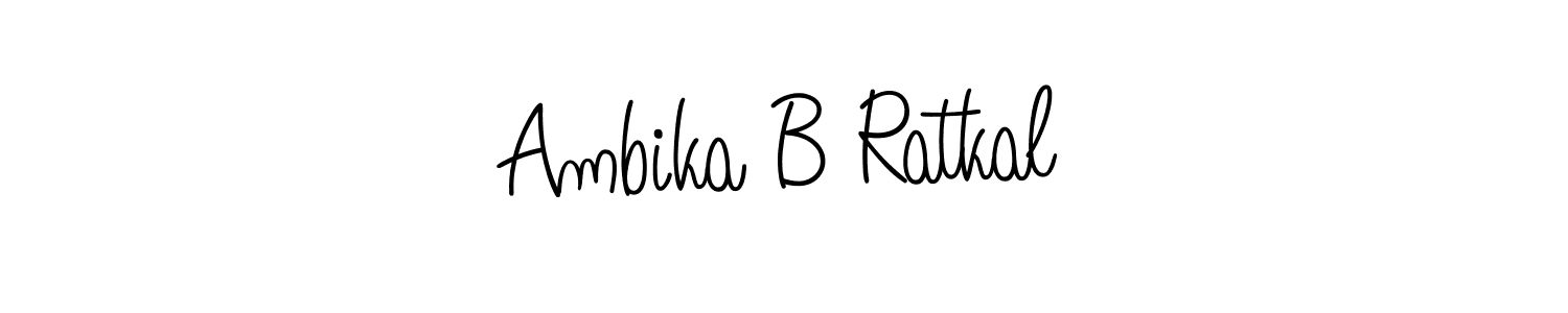 You should practise on your own different ways (Angelique-Rose-font-FFP) to write your name (Ambika B Ratkal) in signature. don't let someone else do it for you. Ambika B Ratkal signature style 5 images and pictures png