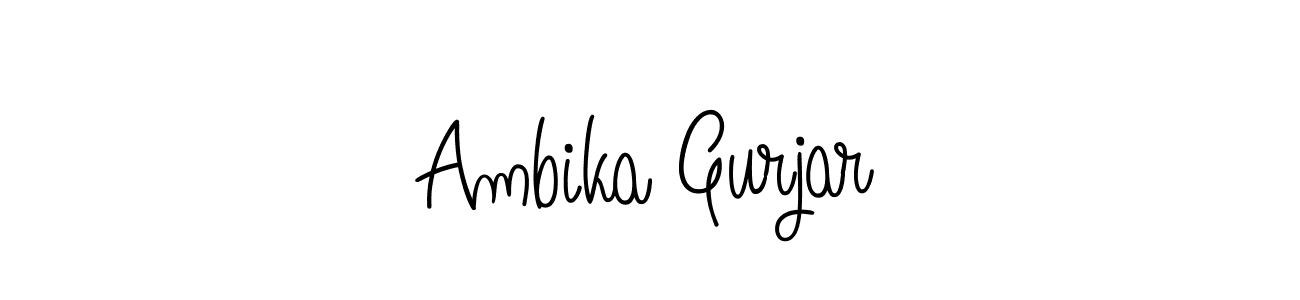 Ambika Gurjar stylish signature style. Best Handwritten Sign (Angelique-Rose-font-FFP) for my name. Handwritten Signature Collection Ideas for my name Ambika Gurjar. Ambika Gurjar signature style 5 images and pictures png