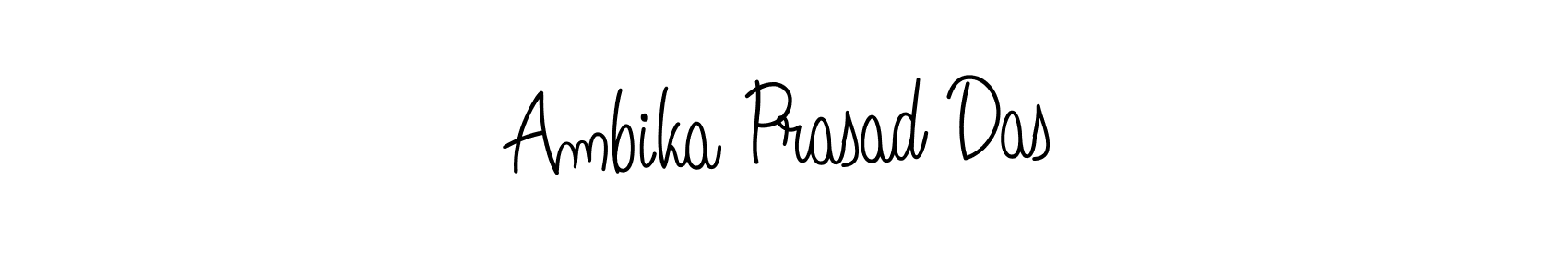 The best way (Angelique-Rose-font-FFP) to make a short signature is to pick only two or three words in your name. The name Ambika Prasad Das include a total of six letters. For converting this name. Ambika Prasad Das signature style 5 images and pictures png