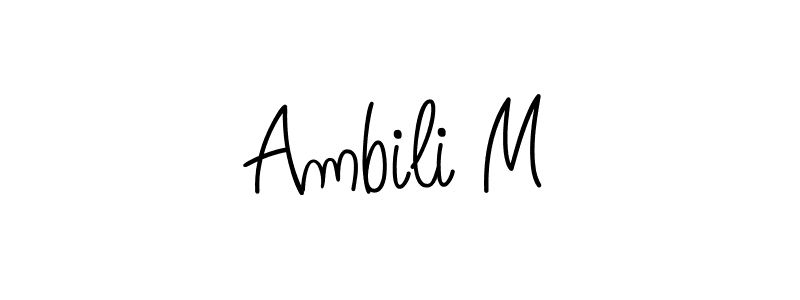 You can use this online signature creator to create a handwritten signature for the name Ambili M. This is the best online autograph maker. Ambili M signature style 5 images and pictures png