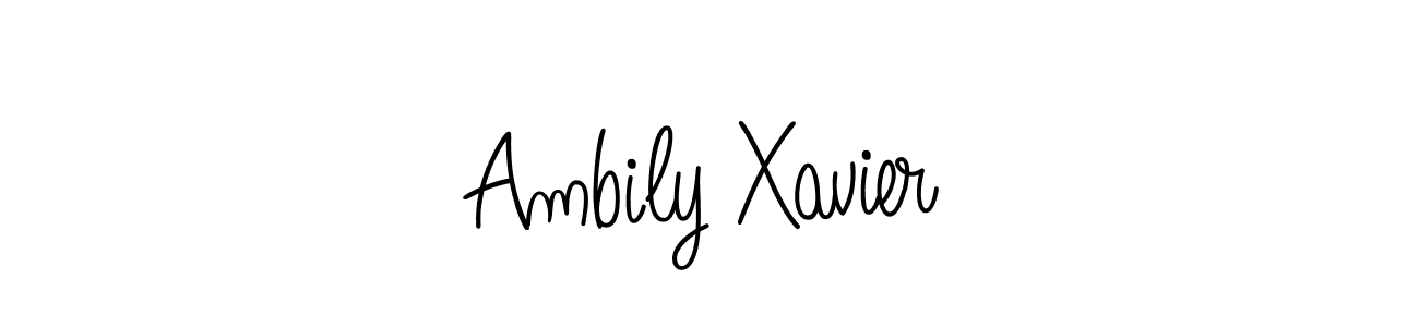 Check out images of Autograph of Ambily Xavier name. Actor Ambily Xavier Signature Style. Angelique-Rose-font-FFP is a professional sign style online. Ambily Xavier signature style 5 images and pictures png