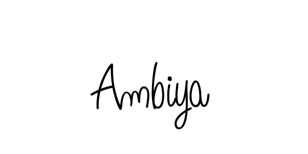 Make a beautiful signature design for name Ambiya. With this signature (Angelique-Rose-font-FFP) style, you can create a handwritten signature for free. Ambiya signature style 5 images and pictures png