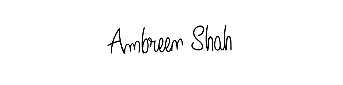 The best way (Angelique-Rose-font-FFP) to make a short signature is to pick only two or three words in your name. The name Ambreen Shah include a total of six letters. For converting this name. Ambreen Shah signature style 5 images and pictures png