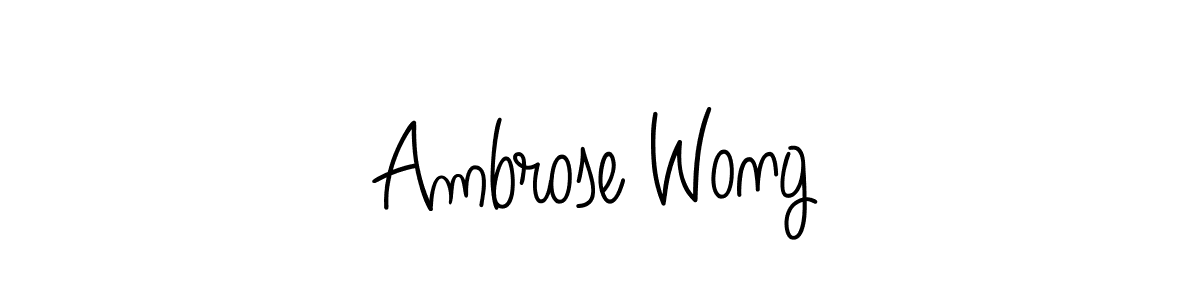 The best way (Angelique-Rose-font-FFP) to make a short signature is to pick only two or three words in your name. The name Ambrose Wong include a total of six letters. For converting this name. Ambrose Wong signature style 5 images and pictures png
