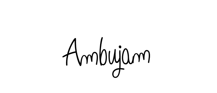 Create a beautiful signature design for name Ambujam. With this signature (Angelique-Rose-font-FFP) fonts, you can make a handwritten signature for free. Ambujam signature style 5 images and pictures png