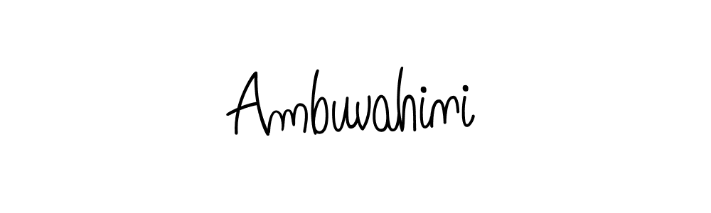 Design your own signature with our free online signature maker. With this signature software, you can create a handwritten (Angelique-Rose-font-FFP) signature for name Ambuvahini. Ambuvahini signature style 5 images and pictures png