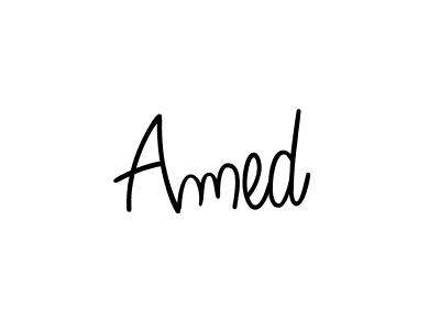 You should practise on your own different ways (Angelique-Rose-font-FFP) to write your name (Amed) in signature. don't let someone else do it for you. Amed signature style 5 images and pictures png