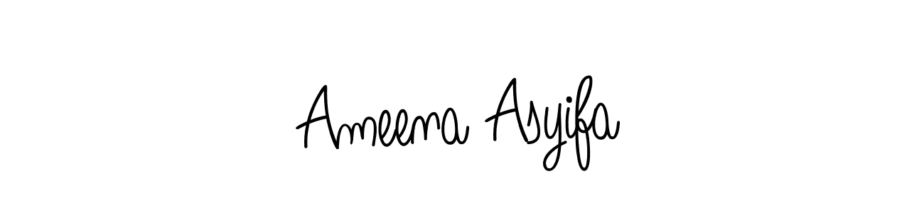 How to Draw Ameena Asyifa signature style? Angelique-Rose-font-FFP is a latest design signature styles for name Ameena Asyifa. Ameena Asyifa signature style 5 images and pictures png