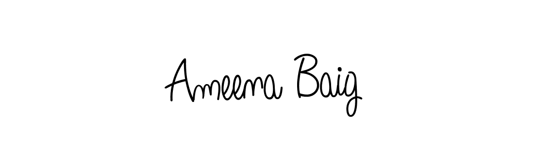 if you are searching for the best signature style for your name Ameena Baig. so please give up your signature search. here we have designed multiple signature styles  using Angelique-Rose-font-FFP. Ameena Baig signature style 5 images and pictures png