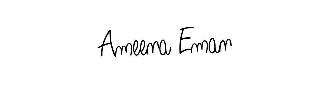 Make a beautiful signature design for name Ameena Eman. With this signature (Angelique-Rose-font-FFP) style, you can create a handwritten signature for free. Ameena Eman signature style 5 images and pictures png