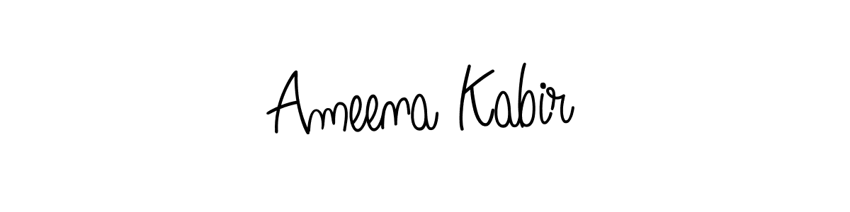 Make a beautiful signature design for name Ameena Kabir. With this signature (Angelique-Rose-font-FFP) style, you can create a handwritten signature for free. Ameena Kabir signature style 5 images and pictures png