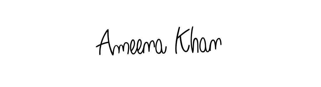 Design your own signature with our free online signature maker. With this signature software, you can create a handwritten (Angelique-Rose-font-FFP) signature for name Ameena Khan. Ameena Khan signature style 5 images and pictures png