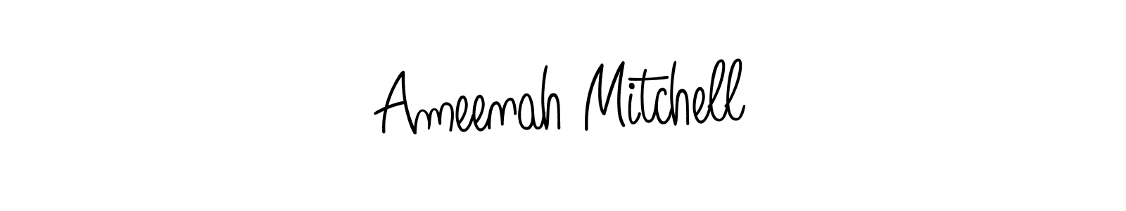 Design your own signature with our free online signature maker. With this signature software, you can create a handwritten (Angelique-Rose-font-FFP) signature for name Ameenah Mitchell. Ameenah Mitchell signature style 5 images and pictures png