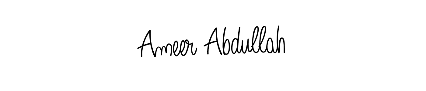 You should practise on your own different ways (Angelique-Rose-font-FFP) to write your name (Ameer Abdullah) in signature. don't let someone else do it for you. Ameer Abdullah signature style 5 images and pictures png