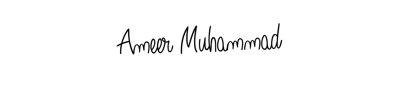 You should practise on your own different ways (Angelique-Rose-font-FFP) to write your name (Ameer Muhammad) in signature. don't let someone else do it for you. Ameer Muhammad signature style 5 images and pictures png