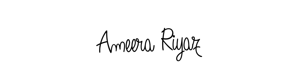 How to make Ameera Riyaz name signature. Use Angelique-Rose-font-FFP style for creating short signs online. This is the latest handwritten sign. Ameera Riyaz signature style 5 images and pictures png