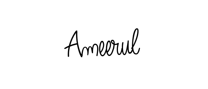 You should practise on your own different ways (Angelique-Rose-font-FFP) to write your name (Ameerul) in signature. don't let someone else do it for you. Ameerul signature style 5 images and pictures png