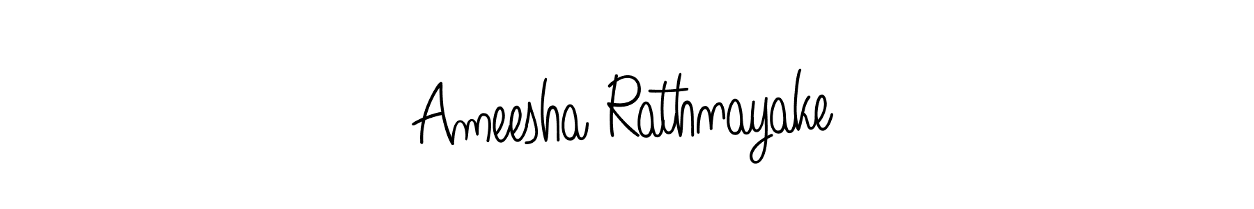 Design your own signature with our free online signature maker. With this signature software, you can create a handwritten (Angelique-Rose-font-FFP) signature for name Ameesha Rathnayake. Ameesha Rathnayake signature style 5 images and pictures png