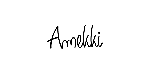 How to make Amekki name signature. Use Angelique-Rose-font-FFP style for creating short signs online. This is the latest handwritten sign. Amekki signature style 5 images and pictures png
