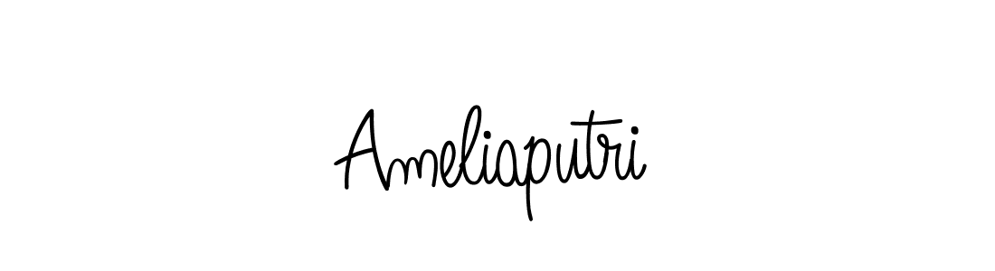 Make a beautiful signature design for name Ameliaputri. With this signature (Angelique-Rose-font-FFP) style, you can create a handwritten signature for free. Ameliaputri signature style 5 images and pictures png