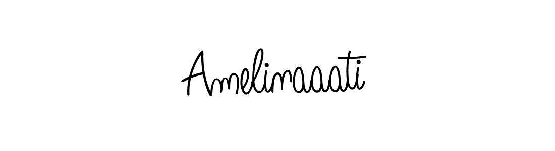 Make a beautiful signature design for name Amelinaaati. With this signature (Angelique-Rose-font-FFP) style, you can create a handwritten signature for free. Amelinaaati signature style 5 images and pictures png