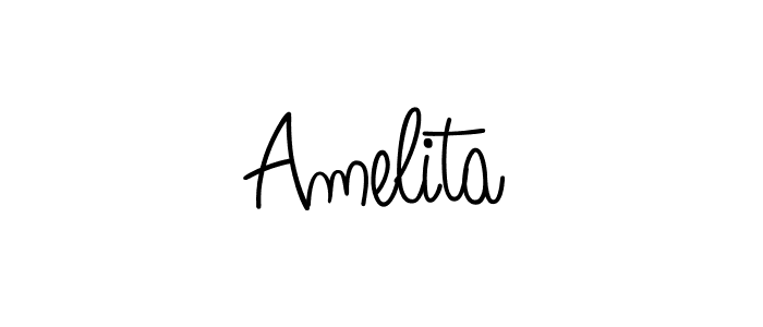 Amelita stylish signature style. Best Handwritten Sign (Angelique-Rose-font-FFP) for my name. Handwritten Signature Collection Ideas for my name Amelita. Amelita signature style 5 images and pictures png