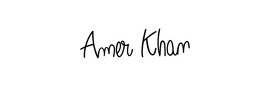 Make a beautiful signature design for name Amer Khan. With this signature (Angelique-Rose-font-FFP) style, you can create a handwritten signature for free. Amer Khan signature style 5 images and pictures png