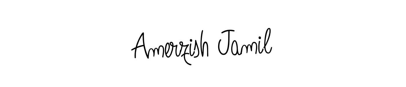 How to make Amerzish Jamil name signature. Use Angelique-Rose-font-FFP style for creating short signs online. This is the latest handwritten sign. Amerzish Jamil signature style 5 images and pictures png