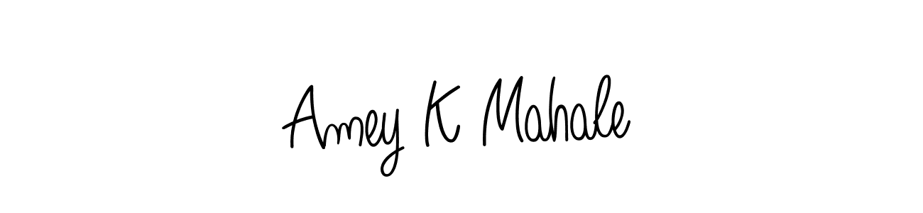 You should practise on your own different ways (Angelique-Rose-font-FFP) to write your name (Amey K Mahale) in signature. don't let someone else do it for you. Amey K Mahale signature style 5 images and pictures png