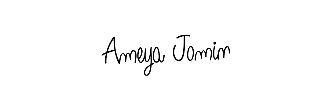 Create a beautiful signature design for name Ameya Jomin. With this signature (Angelique-Rose-font-FFP) fonts, you can make a handwritten signature for free. Ameya Jomin signature style 5 images and pictures png