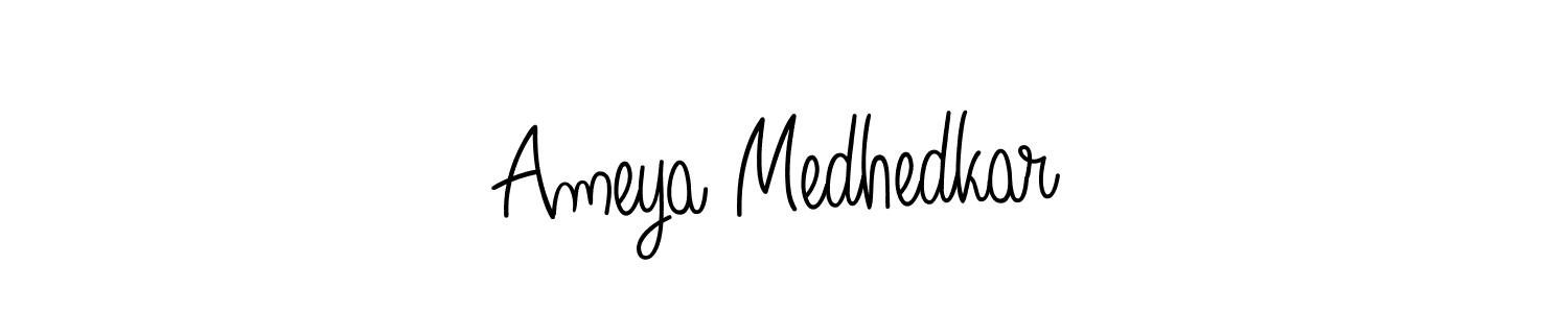 Use a signature maker to create a handwritten signature online. With this signature software, you can design (Angelique-Rose-font-FFP) your own signature for name Ameya Medhedkar. Ameya Medhedkar signature style 5 images and pictures png