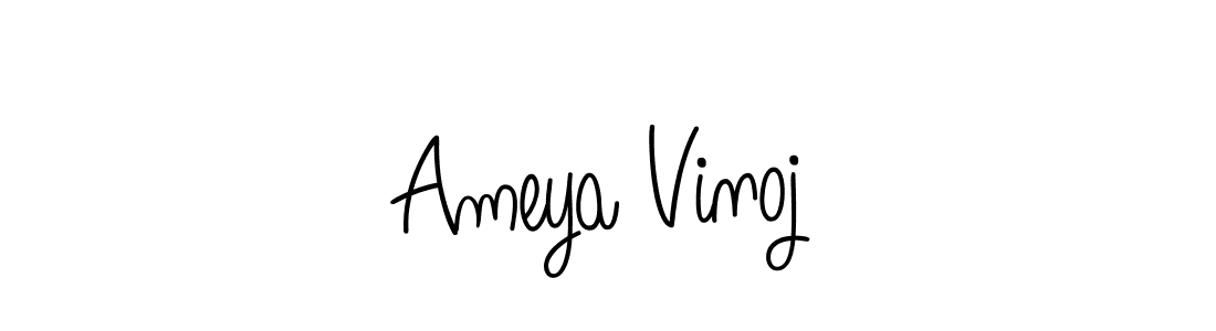 Use a signature maker to create a handwritten signature online. With this signature software, you can design (Angelique-Rose-font-FFP) your own signature for name Ameya Vinoj. Ameya Vinoj signature style 5 images and pictures png