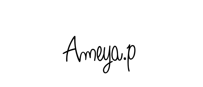 Make a beautiful signature design for name Ameya.p. With this signature (Angelique-Rose-font-FFP) style, you can create a handwritten signature for free. Ameya.p signature style 5 images and pictures png