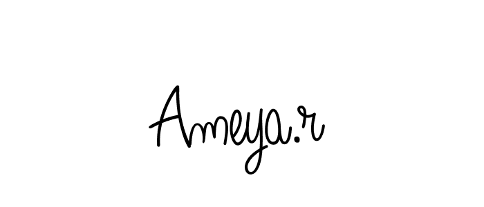 How to make Ameya.r name signature. Use Angelique-Rose-font-FFP style for creating short signs online. This is the latest handwritten sign. Ameya.r signature style 5 images and pictures png