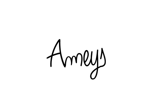 Make a beautiful signature design for name Ameys. With this signature (Angelique-Rose-font-FFP) style, you can create a handwritten signature for free. Ameys signature style 5 images and pictures png