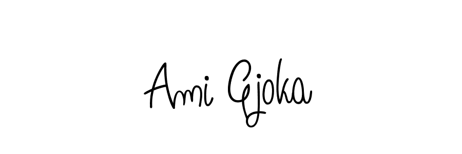 Make a beautiful signature design for name Ami Gjoka. With this signature (Angelique-Rose-font-FFP) style, you can create a handwritten signature for free. Ami Gjoka signature style 5 images and pictures png