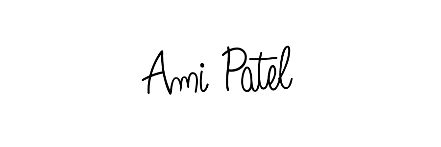 Use a signature maker to create a handwritten signature online. With this signature software, you can design (Angelique-Rose-font-FFP) your own signature for name Ami Patel. Ami Patel signature style 5 images and pictures png