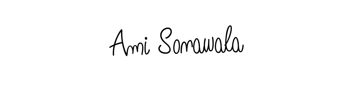 You should practise on your own different ways (Angelique-Rose-font-FFP) to write your name (Ami Sonawala) in signature. don't let someone else do it for you. Ami Sonawala signature style 5 images and pictures png