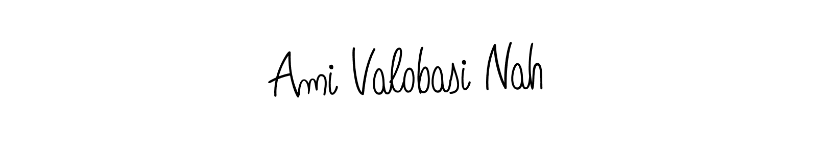 The best way (Angelique-Rose-font-FFP) to make a short signature is to pick only two or three words in your name. The name Ami Valobasi Nah include a total of six letters. For converting this name. Ami Valobasi Nah signature style 5 images and pictures png