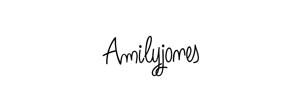 Use a signature maker to create a handwritten signature online. With this signature software, you can design (Angelique-Rose-font-FFP) your own signature for name Amilyjones. Amilyjones signature style 5 images and pictures png