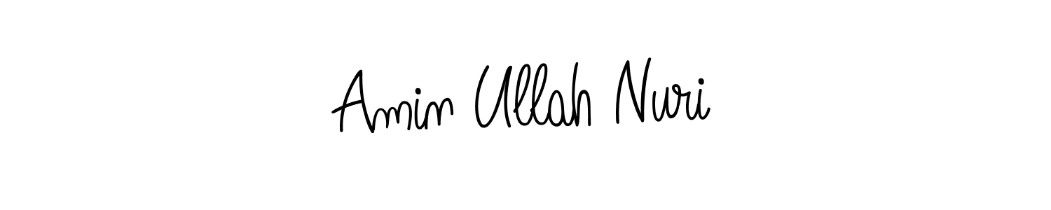 Use a signature maker to create a handwritten signature online. With this signature software, you can design (Angelique-Rose-font-FFP) your own signature for name Amin Ullah Nuri. Amin Ullah Nuri signature style 5 images and pictures png