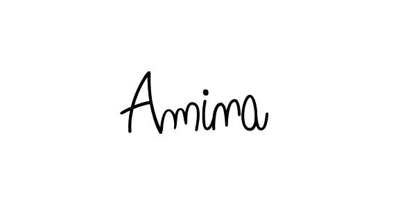 Use a signature maker to create a handwritten signature online. With this signature software, you can design (Angelique-Rose-font-FFP) your own signature for name Amina . Amina  signature style 5 images and pictures png