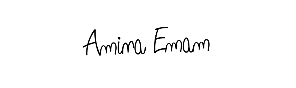 Amina Emam stylish signature style. Best Handwritten Sign (Angelique-Rose-font-FFP) for my name. Handwritten Signature Collection Ideas for my name Amina Emam. Amina Emam signature style 5 images and pictures png