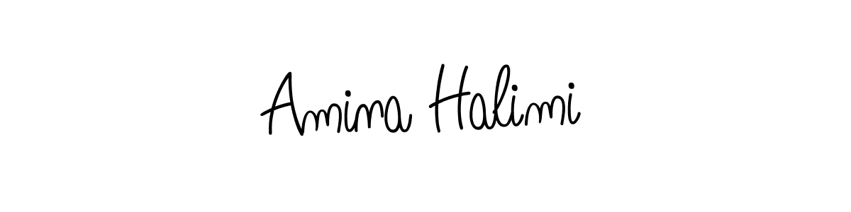 Use a signature maker to create a handwritten signature online. With this signature software, you can design (Angelique-Rose-font-FFP) your own signature for name Amina Halimi. Amina Halimi signature style 5 images and pictures png