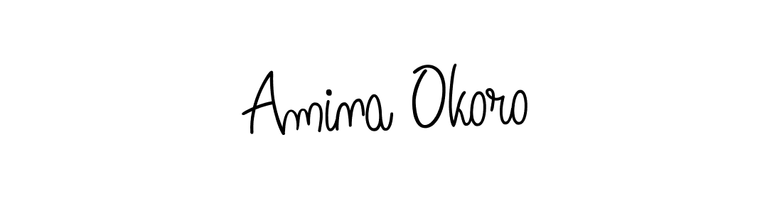 if you are searching for the best signature style for your name Amina Okoro. so please give up your signature search. here we have designed multiple signature styles  using Angelique-Rose-font-FFP. Amina Okoro signature style 5 images and pictures png