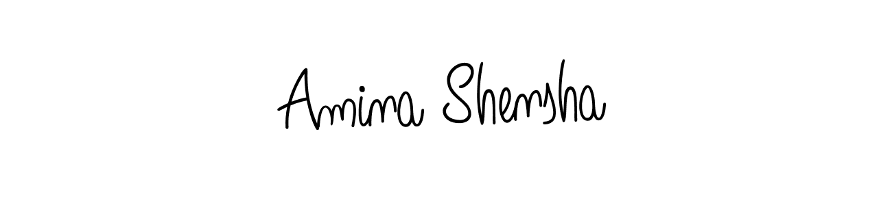 Use a signature maker to create a handwritten signature online. With this signature software, you can design (Angelique-Rose-font-FFP) your own signature for name Amina Shensha. Amina Shensha signature style 5 images and pictures png