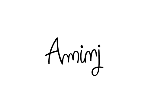 You should practise on your own different ways (Angelique-Rose-font-FFP) to write your name (Aminj) in signature. don't let someone else do it for you. Aminj signature style 5 images and pictures png