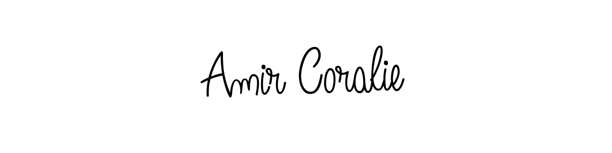 Check out images of Autograph of Amir Coralie name. Actor Amir Coralie Signature Style. Angelique-Rose-font-FFP is a professional sign style online. Amir Coralie signature style 5 images and pictures png
