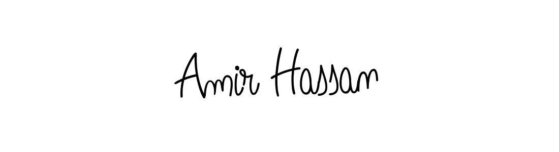 You should practise on your own different ways (Angelique-Rose-font-FFP) to write your name (Amir Hassan) in signature. don't let someone else do it for you. Amir Hassan signature style 5 images and pictures png