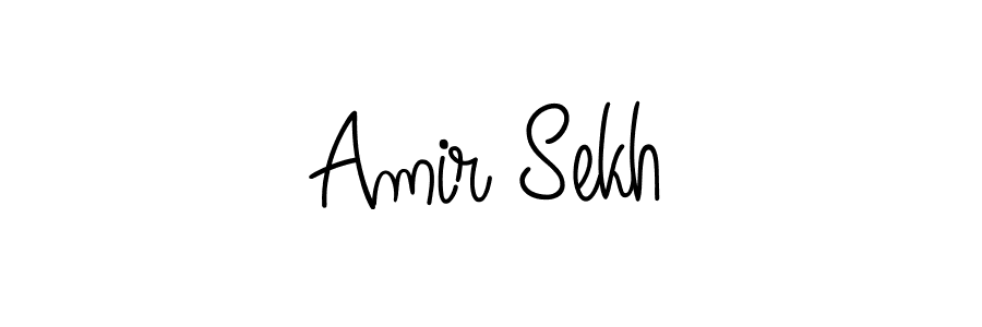 You should practise on your own different ways (Angelique-Rose-font-FFP) to write your name (Amir Sekh) in signature. don't let someone else do it for you. Amir Sekh signature style 5 images and pictures png